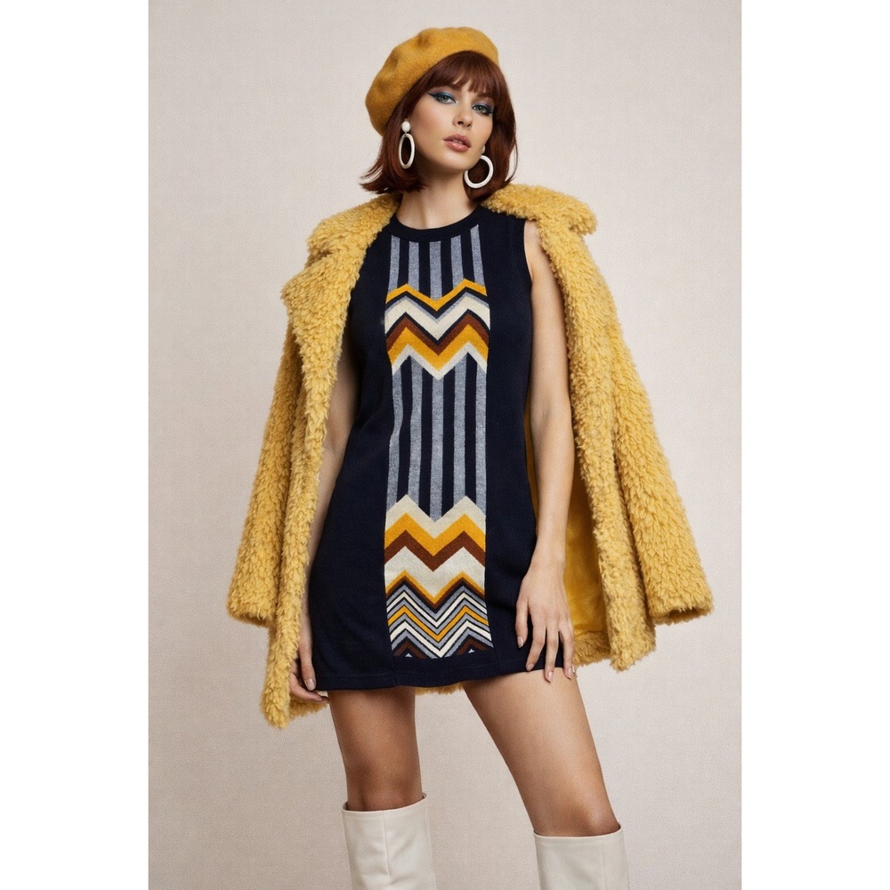 Missoni for Target Navy Dress with Yellow Chevron Panel